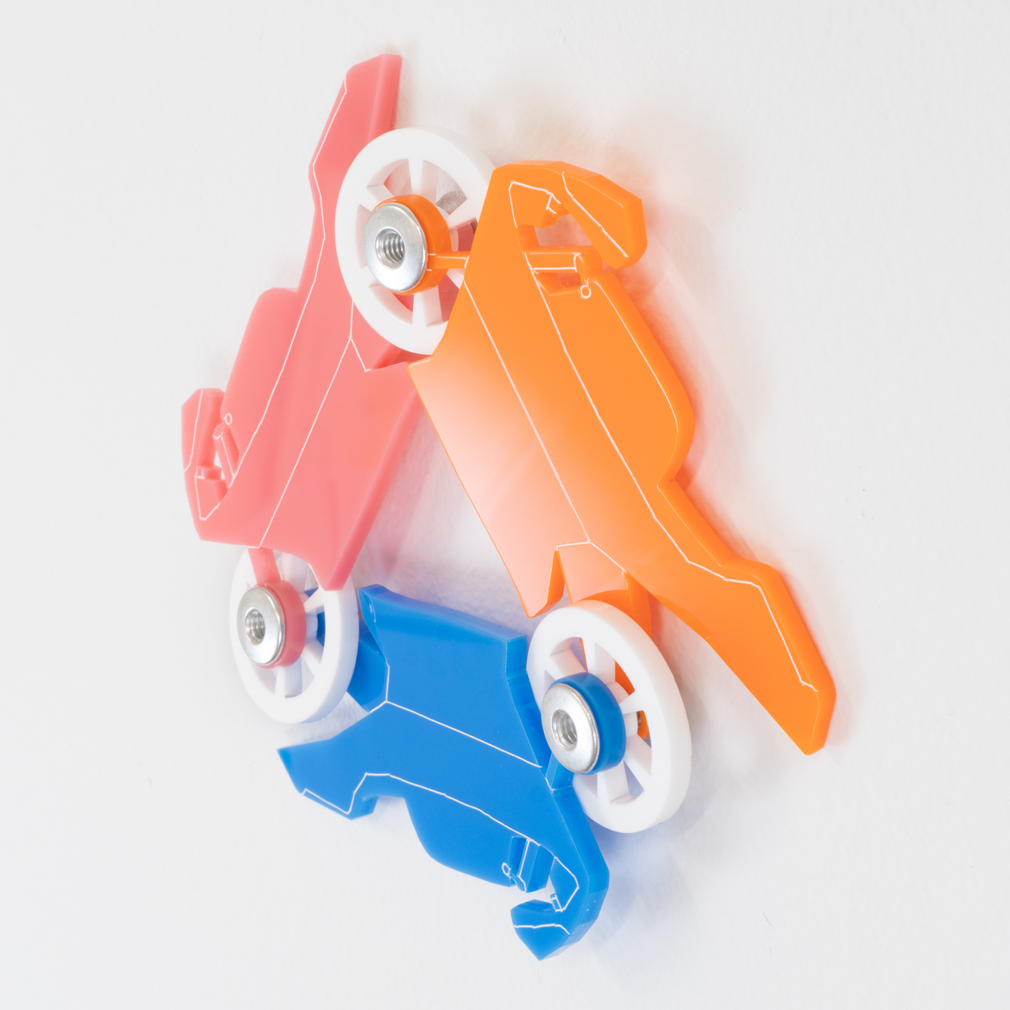 Motor Cycle 3 (Pink, Orange, Blue)